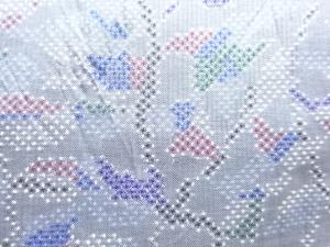 アンティーク　枝葉模様織出し本場大島紬着物（5マルキ）
